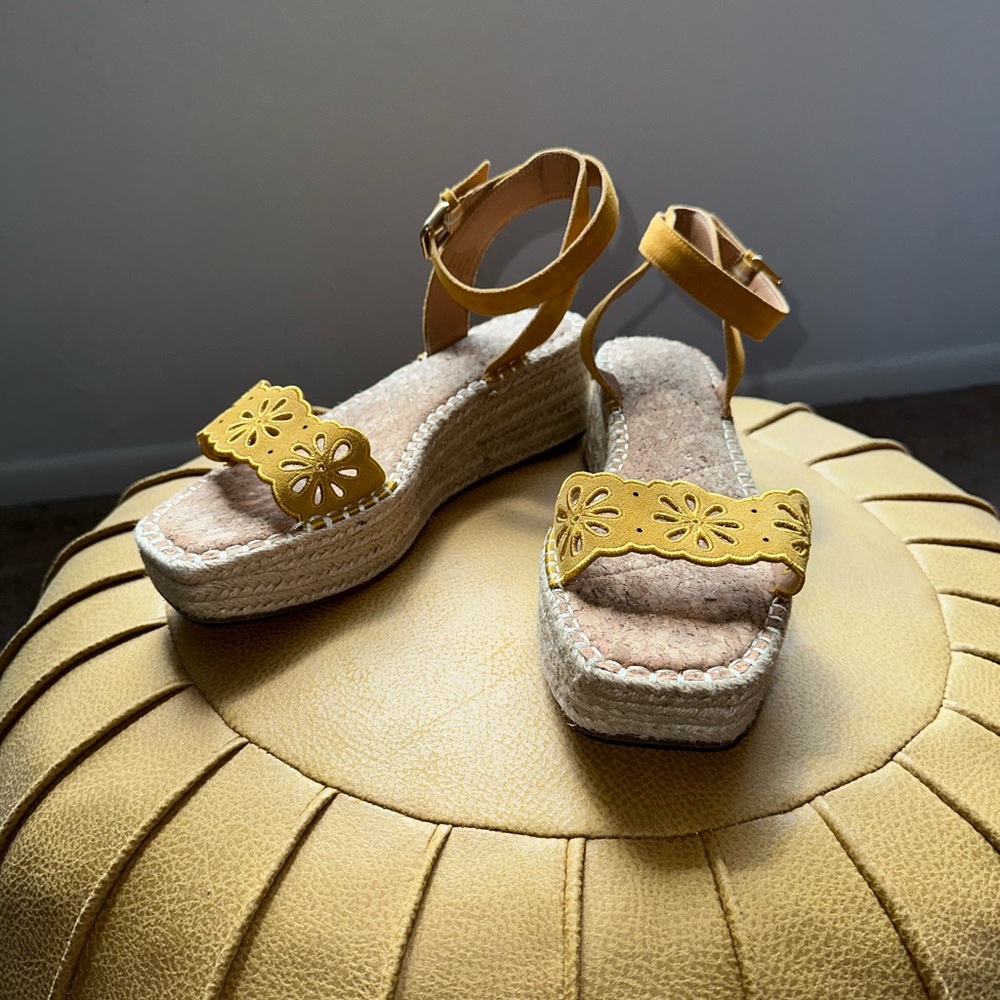 Crown Vintage Yellow Suede Fentisa Espadrille Sandals